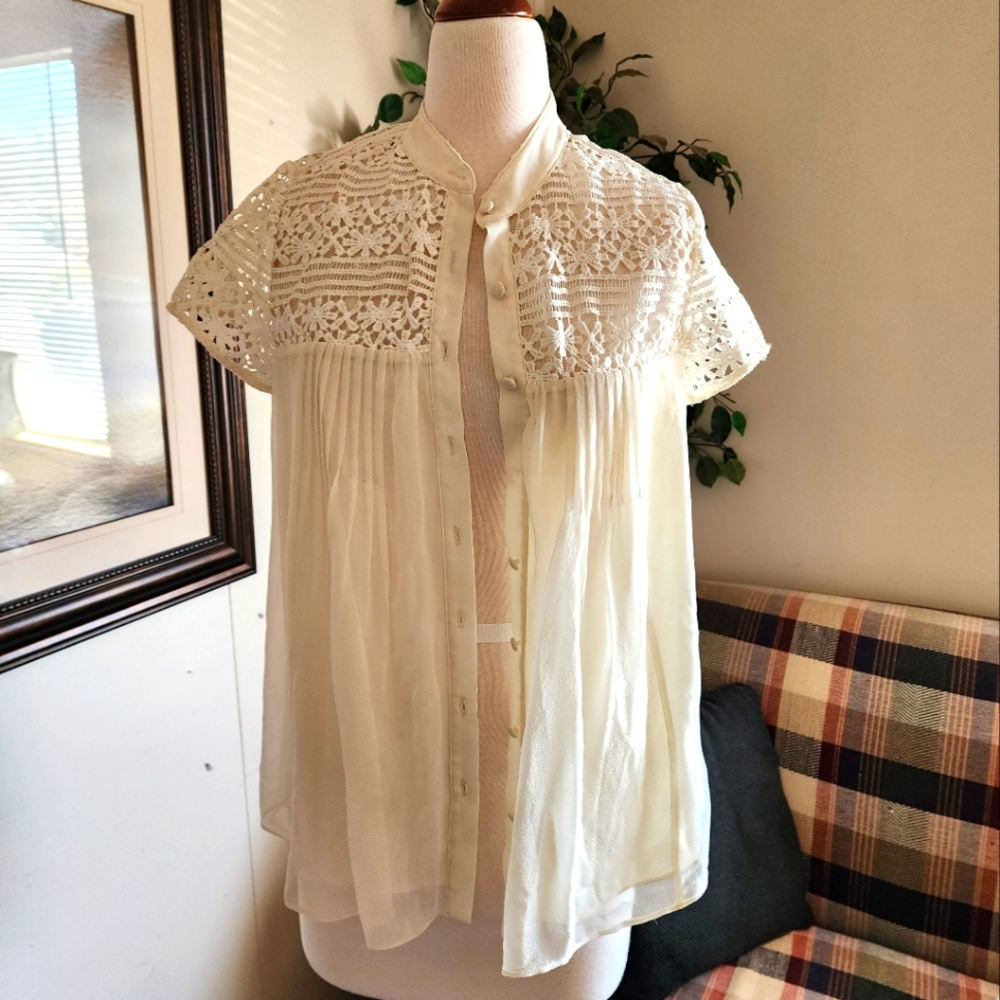 SOLD - Blue Tassel Romance blouse